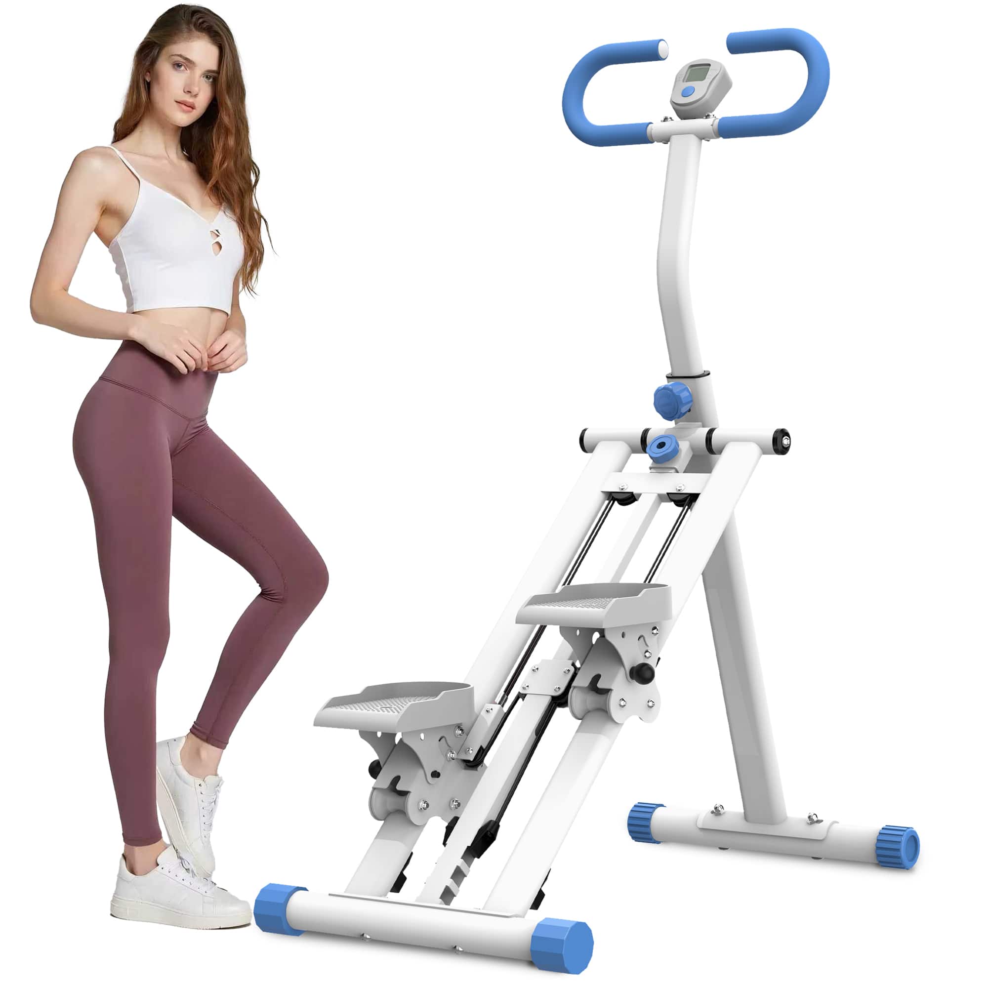Anysun - Upgrade Vertical Climber - Full-Body Stair Stepper with Stable Frame & Adjustable Handlebar for Home Fitness - Blue
