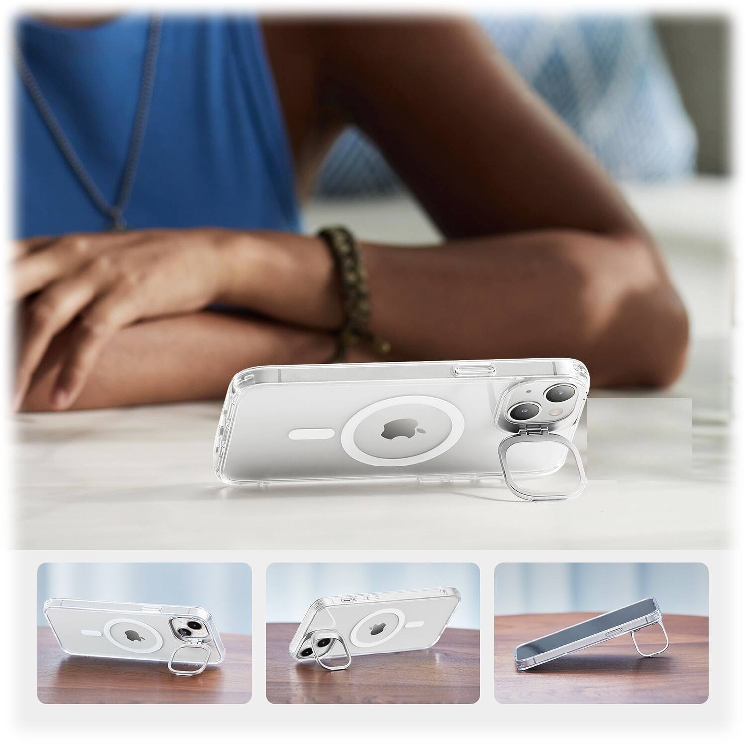 Alt View 12. SaharaCase - Hybrid-Flex Kickstand Case for Apple iPhone 14 - Clear.