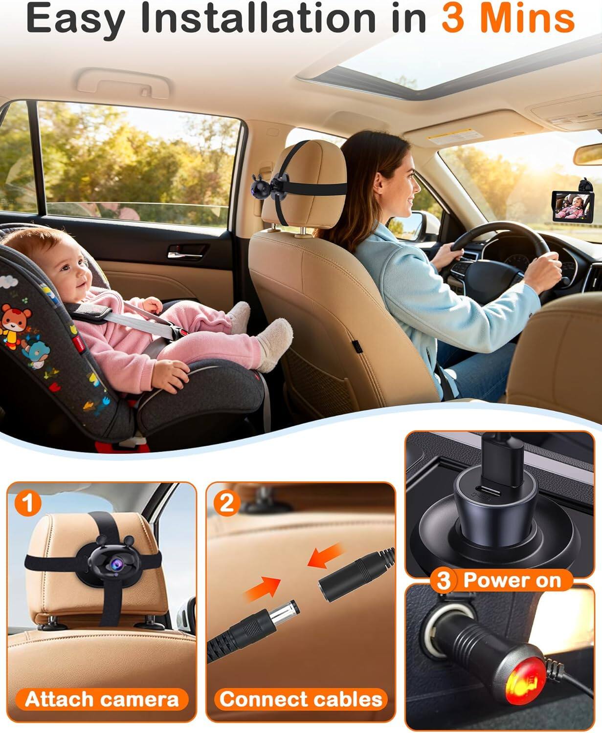 Easy Installation in 3 Mins

1. Attach camera
2. Connect cables
3. Power on