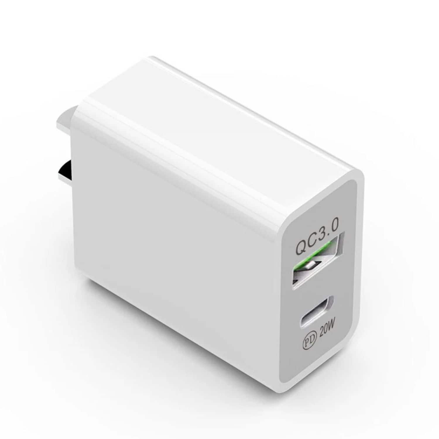 Stock Preferred - 20W Dual USB-C + QC 3.0 Fast Wall Charger – PD Power Adapter Block for iPhone 14/13/12 & Samsung Devices