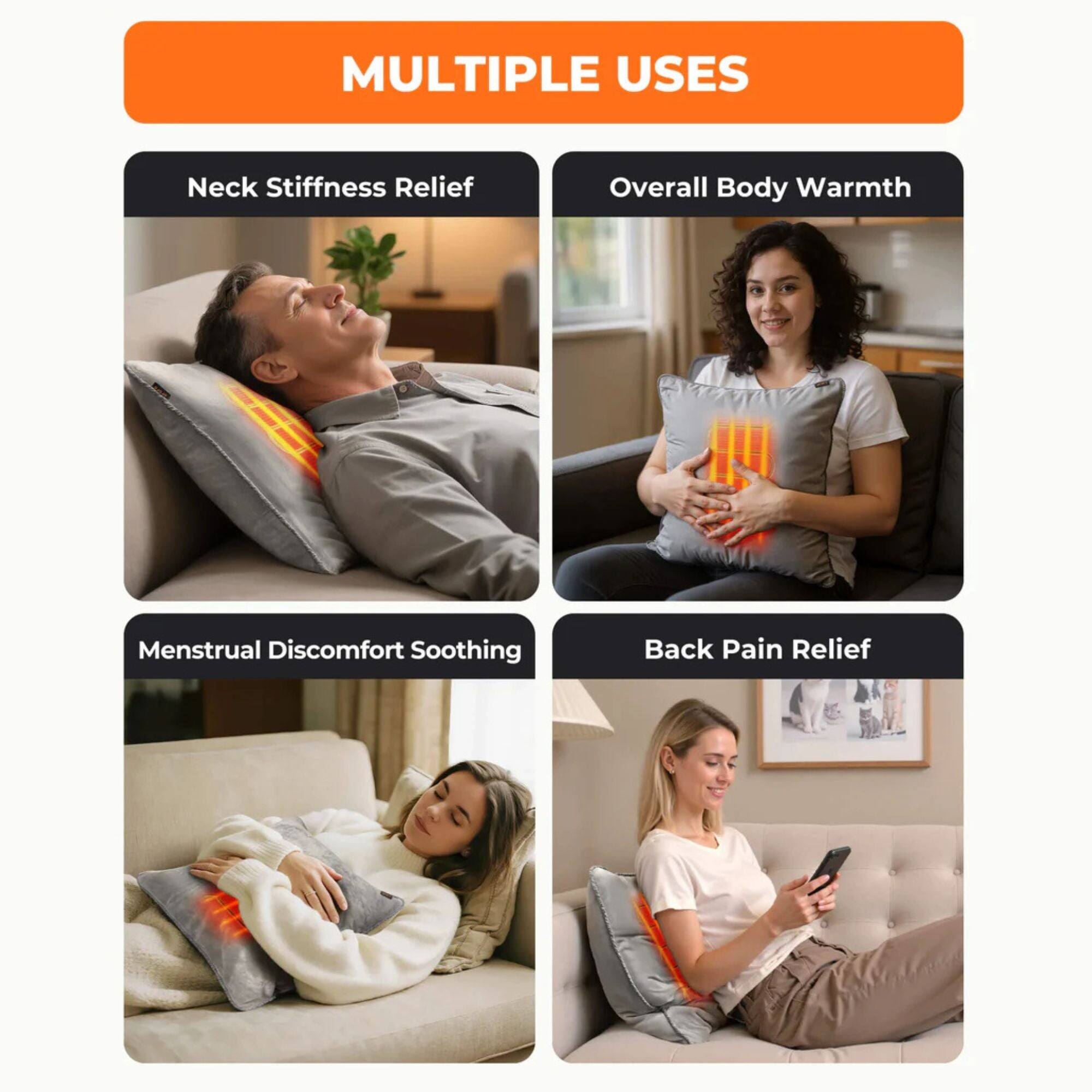 MULTIPLE USES

- Neck Stiffness Relief
- Overall Body Warmth
- Menstrual Discomfort Soothing
- Back Pain Relief