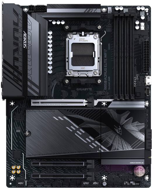 GIGABYTE - B850 AORUS ELITE WIFI7 (Socket AM5) AMD B850 ATX DDR5 Wi-Fi 7 Motherboard - Black