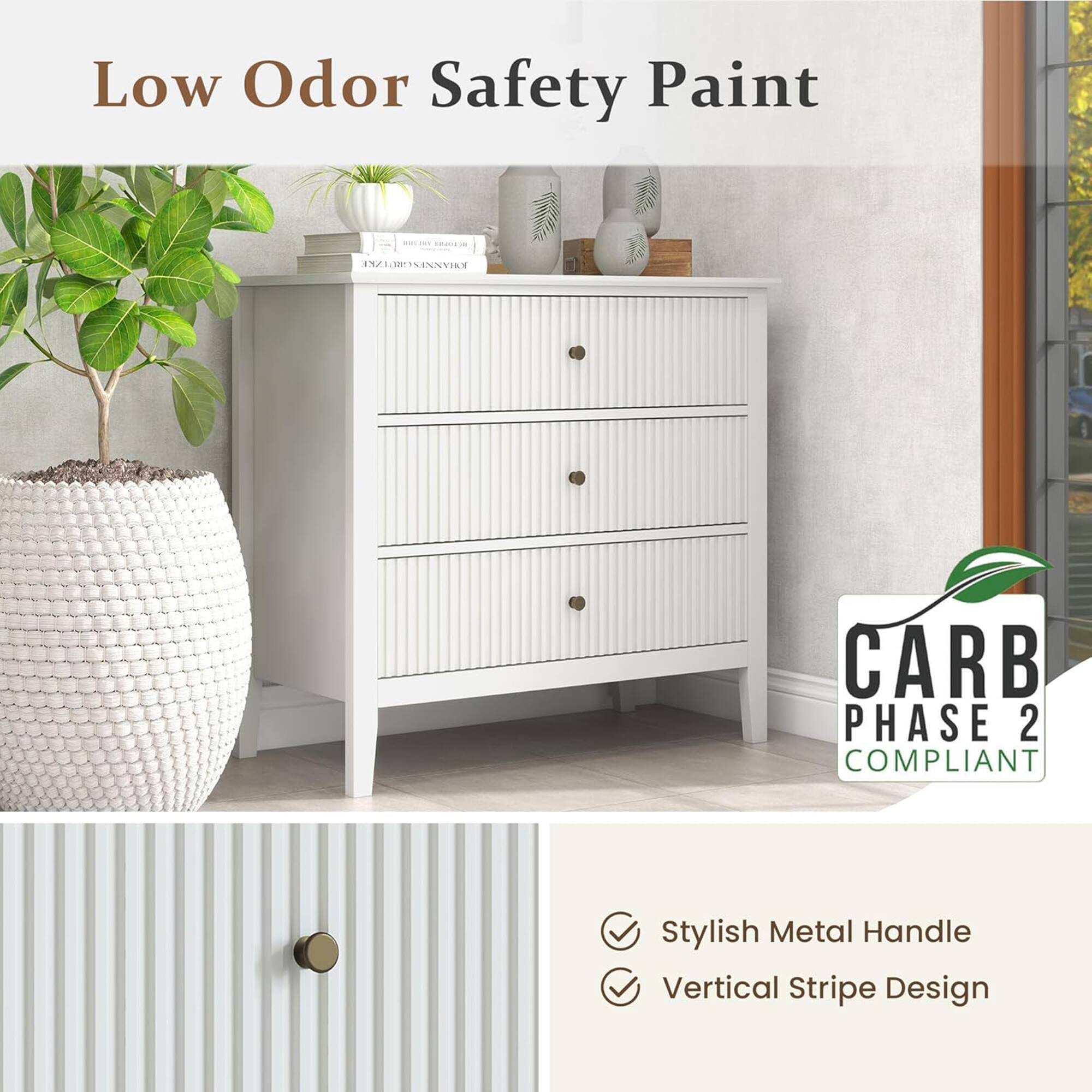 Low Odor Safety Paint

- INEGOSINNVIRY CARB PHASE 2 COMPLIANT
- Stylish Metal Handle
- Vertical Stripe Design