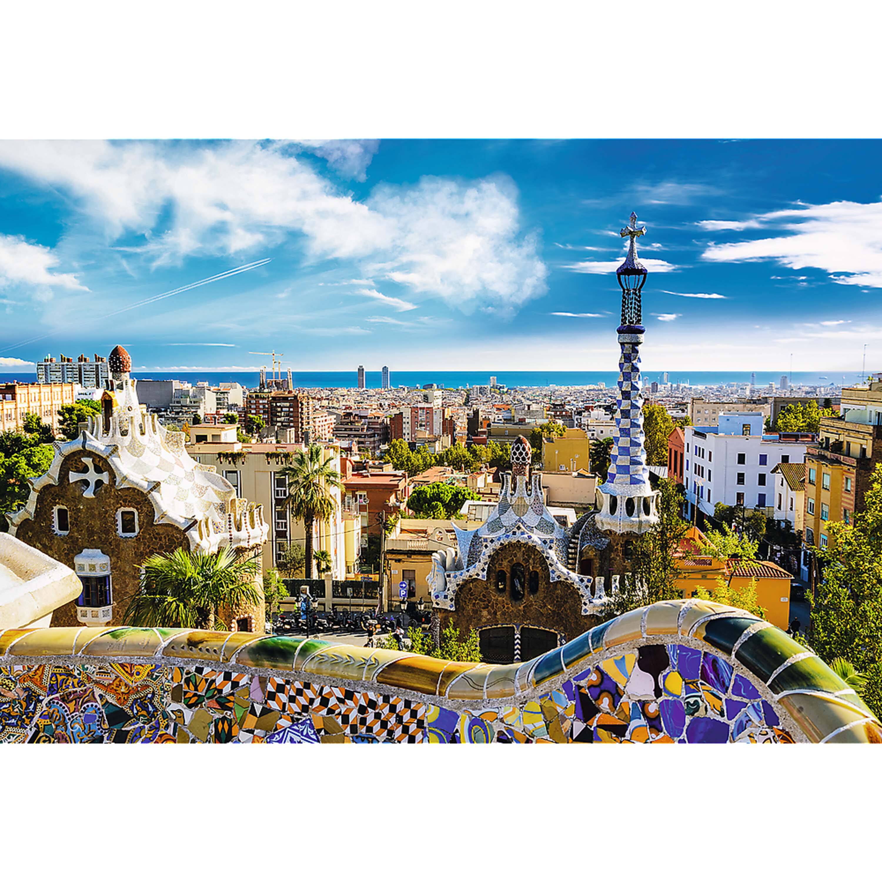 Alt View 1. Trefl - Trefl Red 1500 Piece Puzzle - Park Güell, Barcelona.