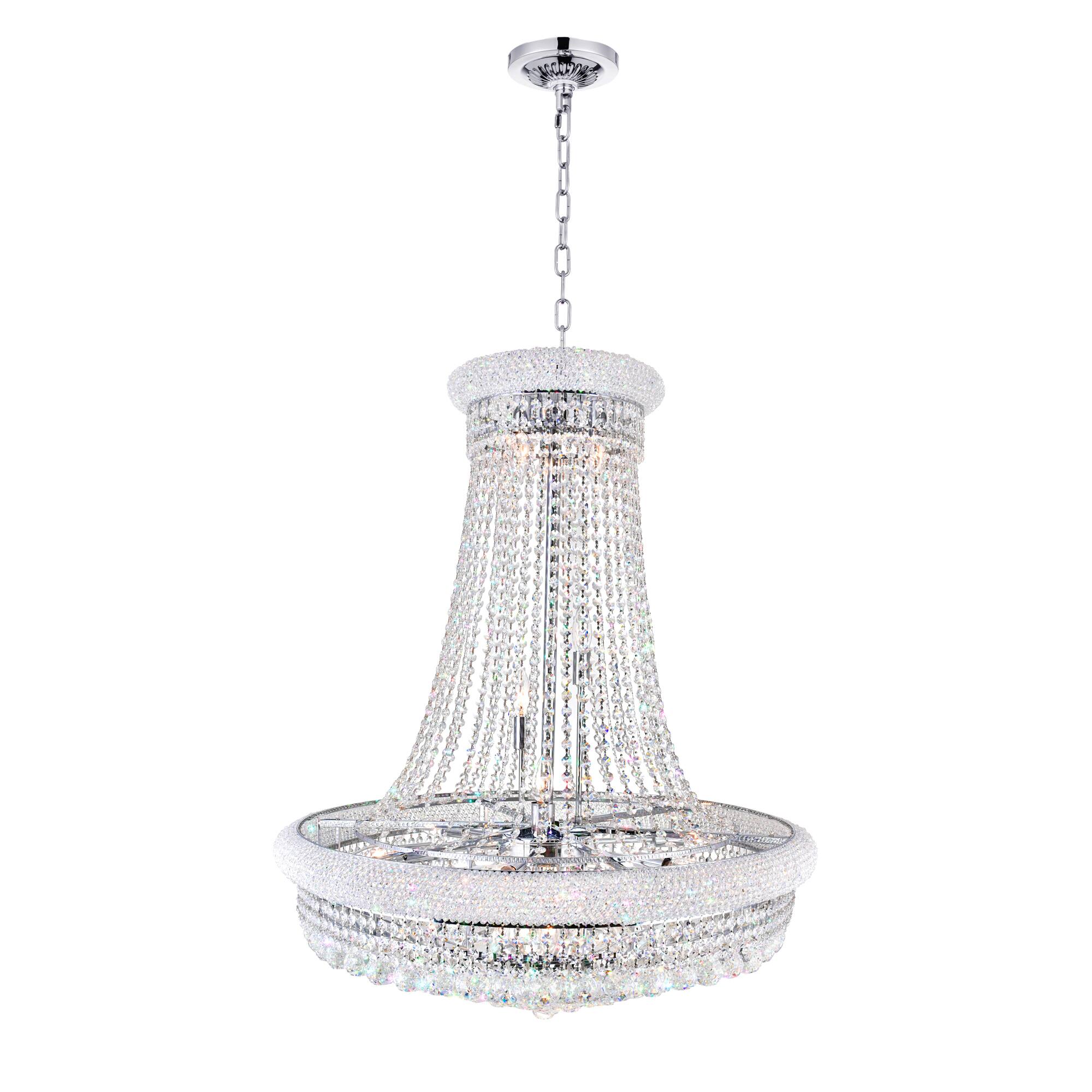 Angle. CWI Lighting - Empire 19 Light Down Chandelier With Chrome Finish - Chrome.