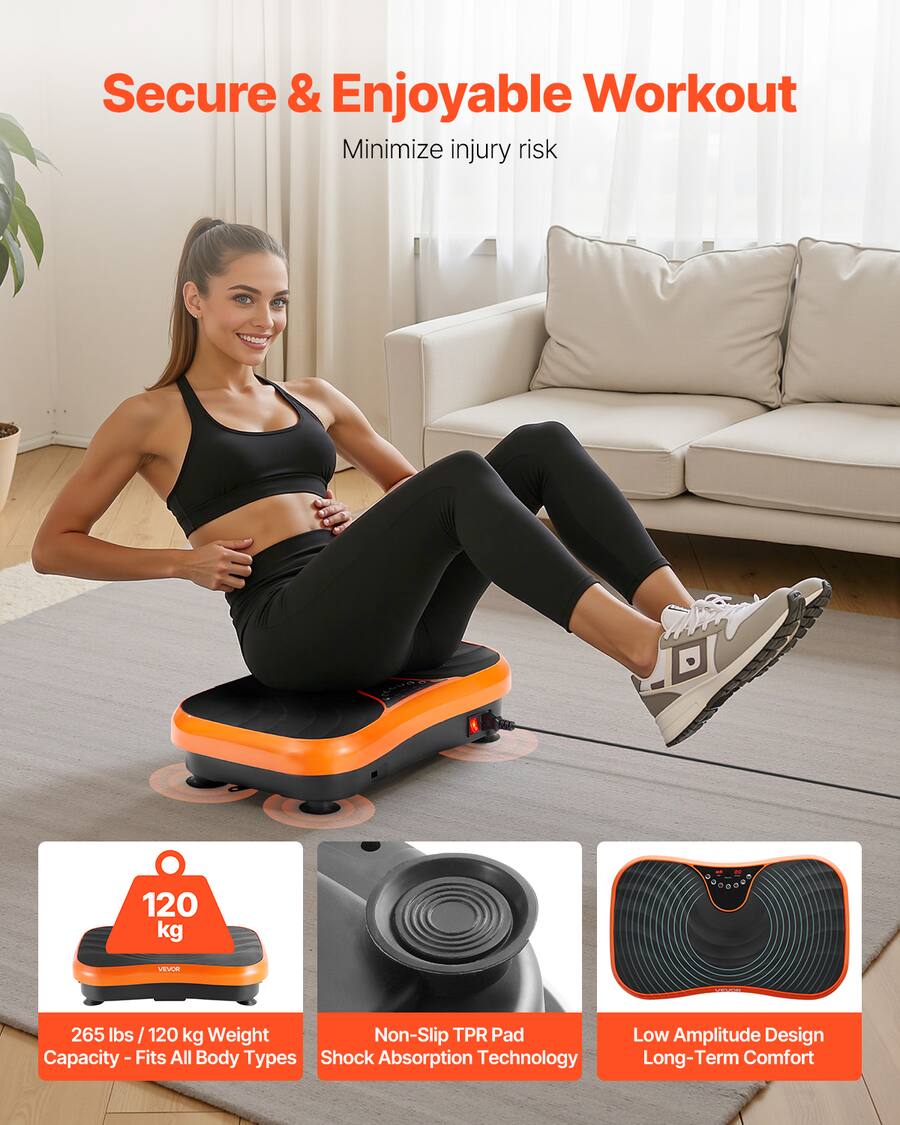 VEVOR Vibration Plate Exercise Machine, Whole Body Vibrating Platform ...