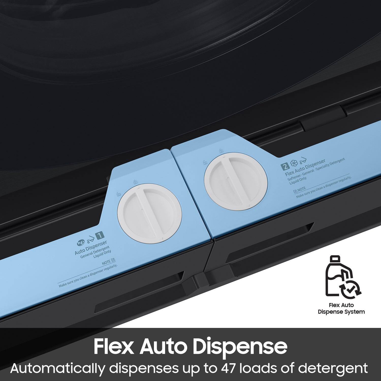 Flex Auto Dispenser Detergent General Softener Oriy Regular Liquid Dispenser - Automatically dispenses up to 47 loads of detergent.