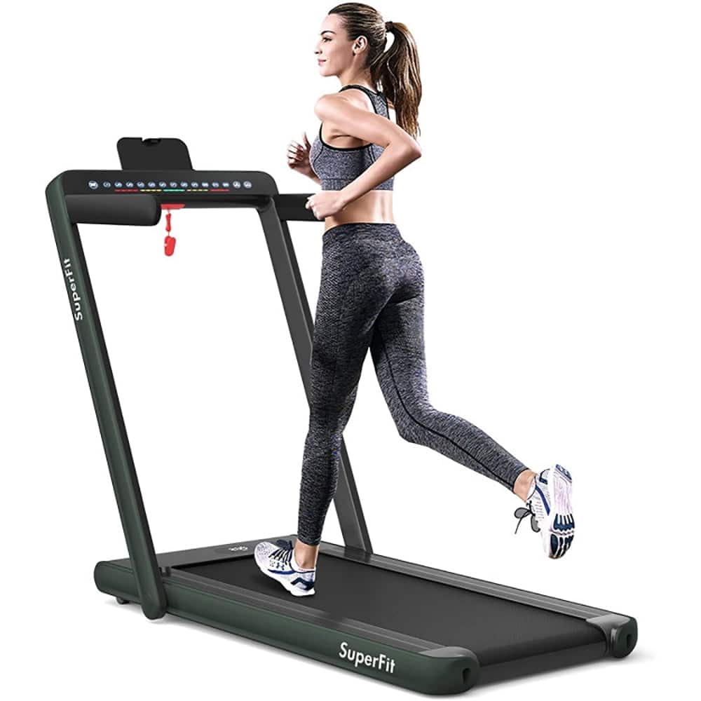 Kadyn - Electric Treadmill, Walking Jogging Machine,2-in-1 Electric Motorized Health and Fitness Folding Treadmill - Green