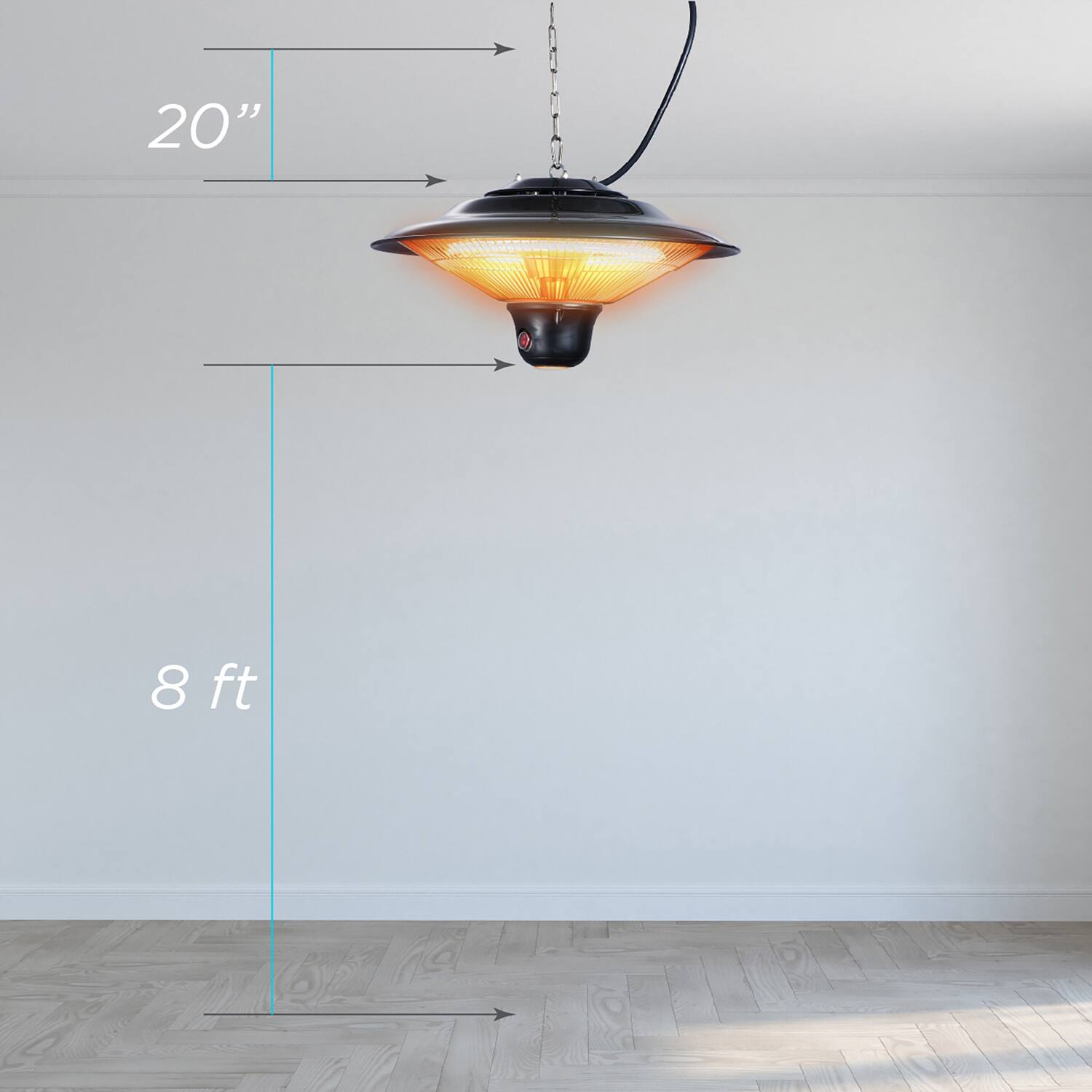 Alt View 9. Black+Decker - Black+Decker Patio Electric Ceiling Heater - Black.