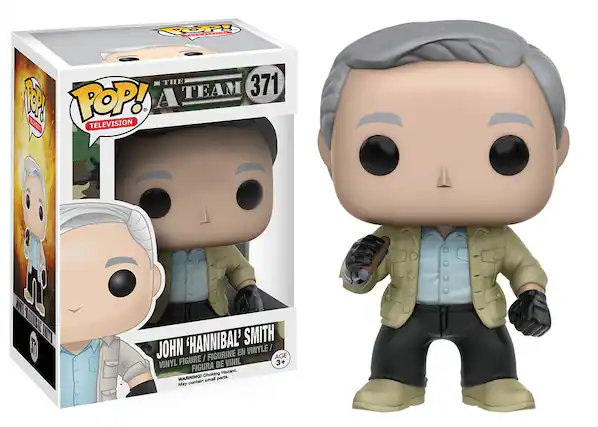 POP! TELEVISION
A-TEAM
371
JOHN 'HANNIBAL' SMITH
VINYL FIGURE / FIGURINE EN VINYLE / FIGURA DE VINIL
AGE 3+
WARNING! Choking Hazard. May contain small parts.