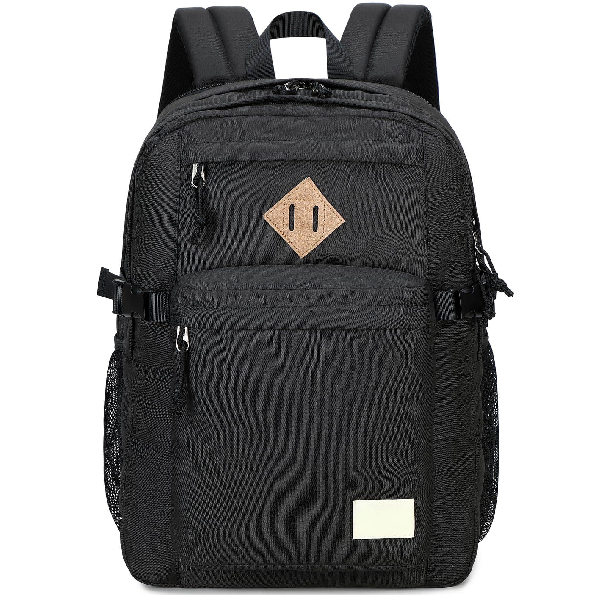 Stamp n Camp - 29l Backpack For School College Bookbag Middle High Backpacks Casual Daypack Travel - Black