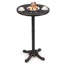Costway - 24" Patio Round Bar Table with Carved Texture for Garden Backyard Balcony, Poolside - Bronze