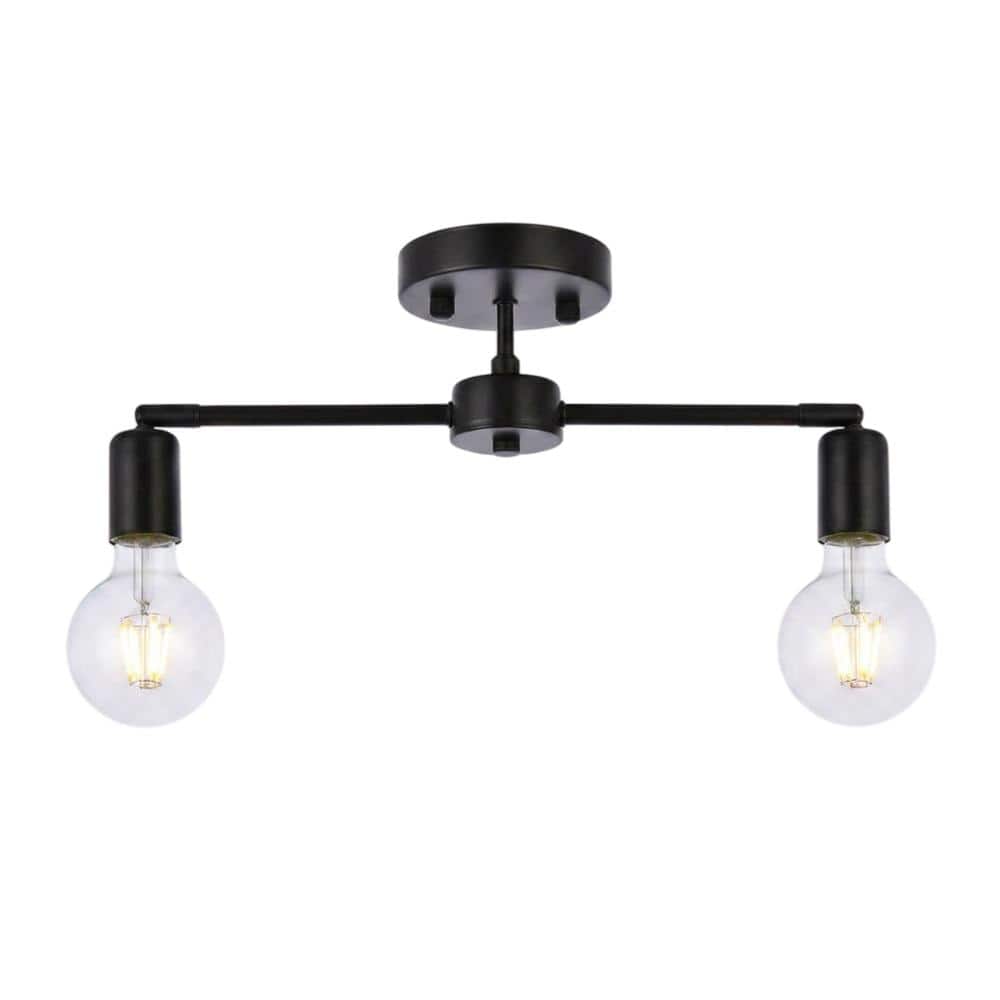 Living District - Zane 2 lights flush mount - Black price history on PriceWatchPro