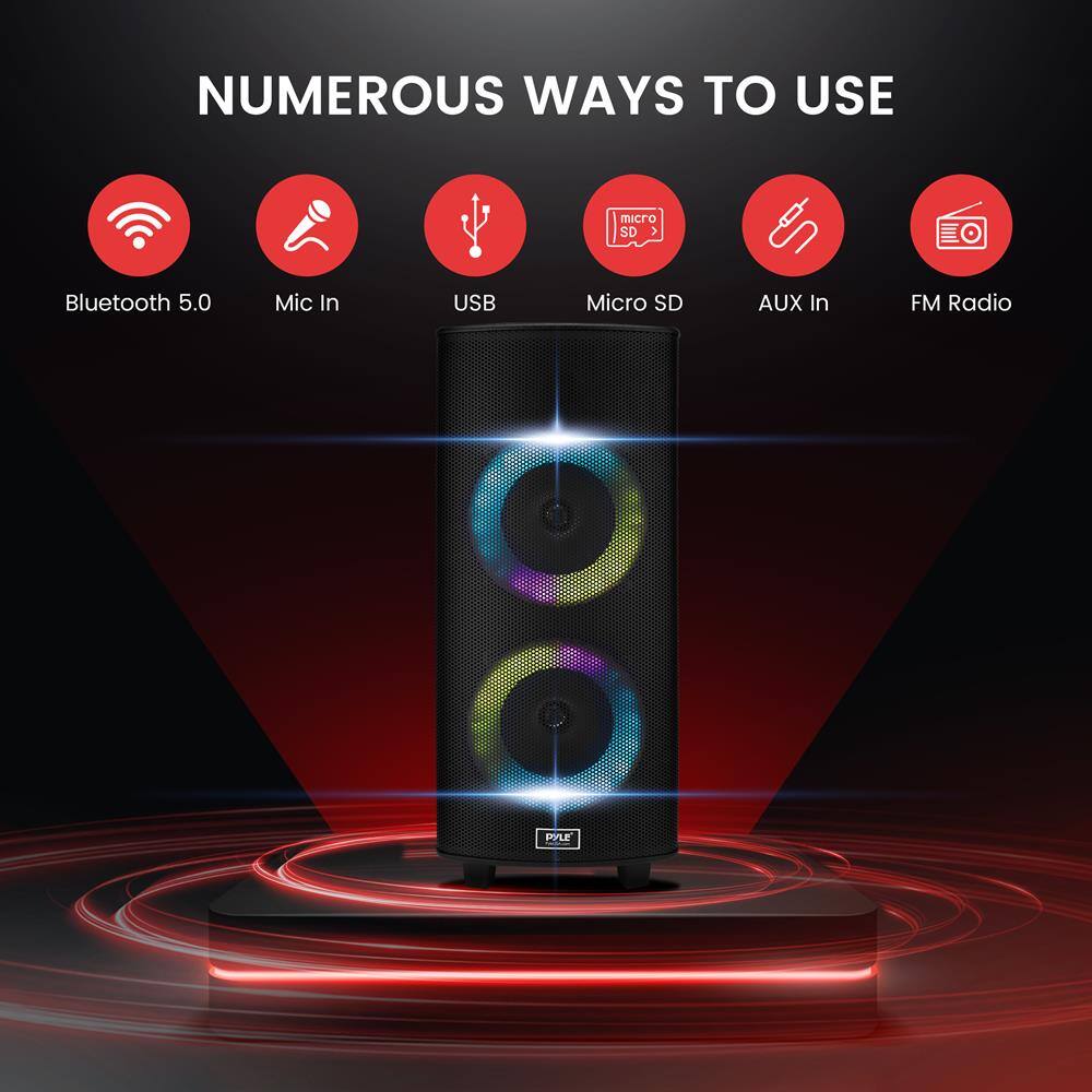 NUMEROUS WAYS TO USE

- Bluetooth 5.0
- Mic In
- USB
- Micro SD
- AUX In
- FM Radio