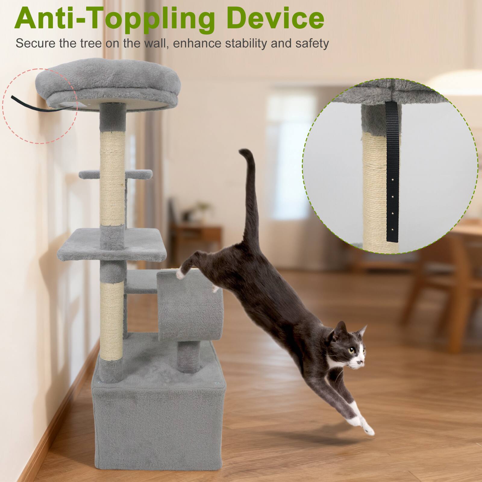 Anti-Toppling Device  
Secure the tree on the wall, enhance stability and safety