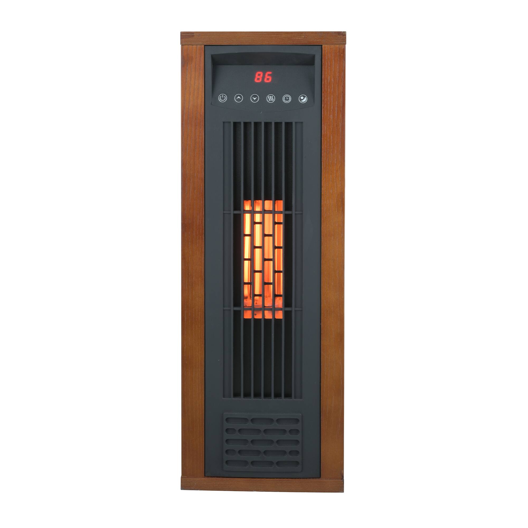 Alt View 1. Vaczon - 1500W Portable Infrared Quartz Space Heater with Remote Control, ECO Mode, 12-Hour Timer and Child Lock for Home Use - Walnut Brown.