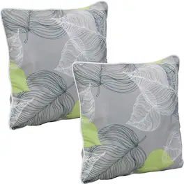 Sunnydaze - Square Indoor and Outdoor Throw Pillow - 16 in - Lush Foliage