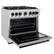 Left. ZLINE - ZLINE Autograph 36 in. Classic Dual Fuel Satin Steel Range w/ 6 Burners & Black Accents (CDRSZ-36-MB) - Stainless Steel.