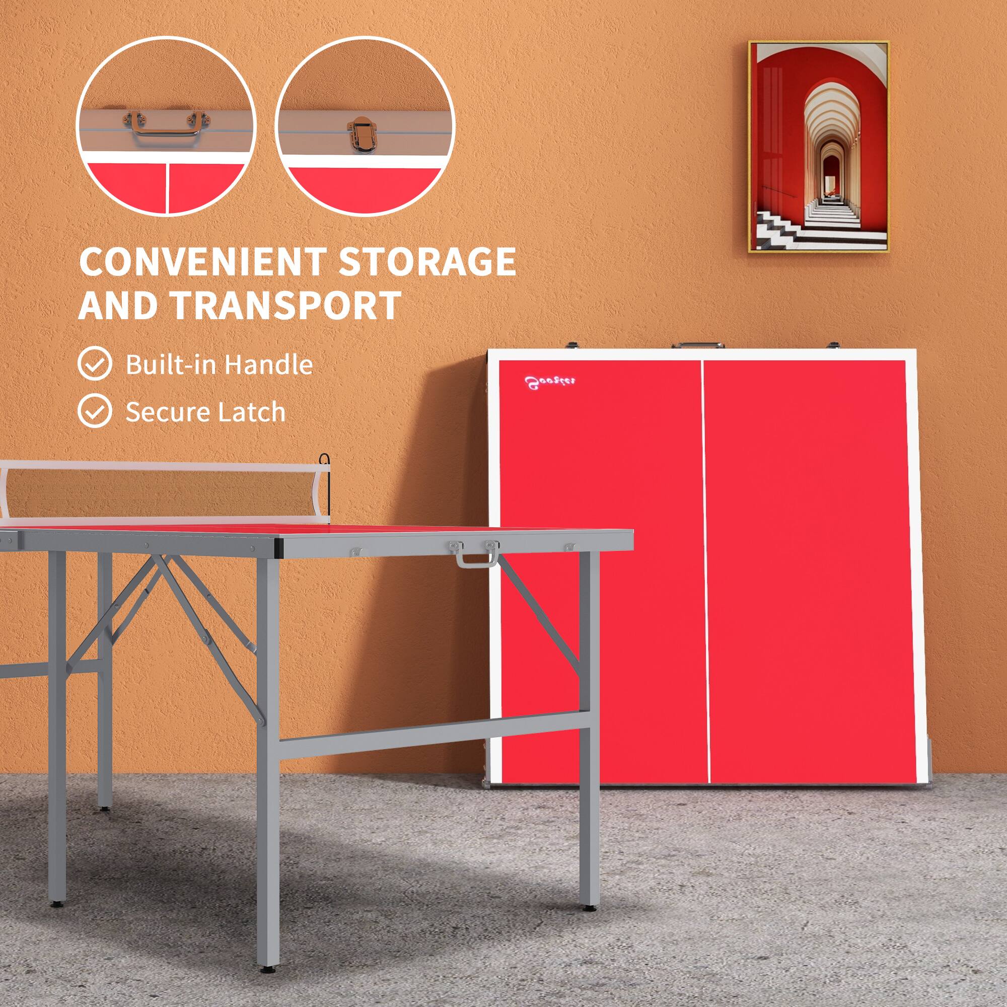 CONVENIENT STORAGE AND TRANSPORT  
- Built-in Handle  
- Secure Latch