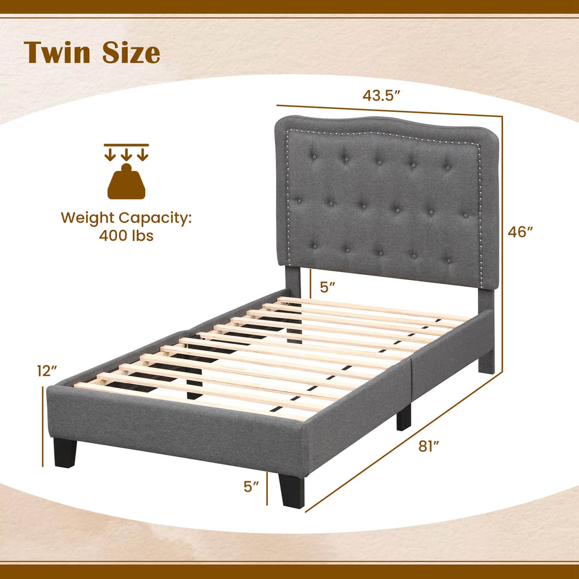 Costway Twin Size Bed Frame with 46