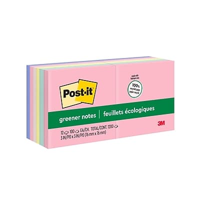 "Post-it - Recycled Notes, 3"" x 3"", Sweet Sprinkles Collection, 100 Sheet/Pad, 12 Pads/Pack - Multicolor" price history on PriceWatchPro