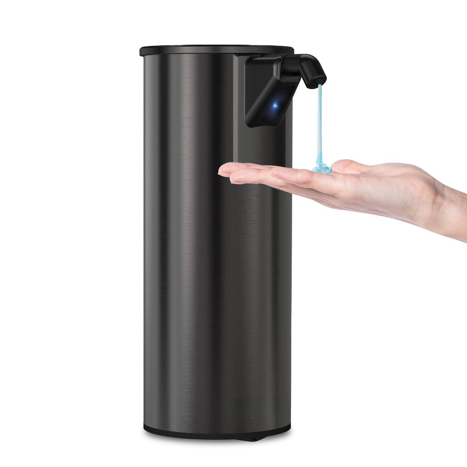 Dapper Styles - Stainless Automatic Soap Dispenser 4 level Adjustable Liquid Dispenser With Smart Sensor touchless Electric - 350ml Battery-black