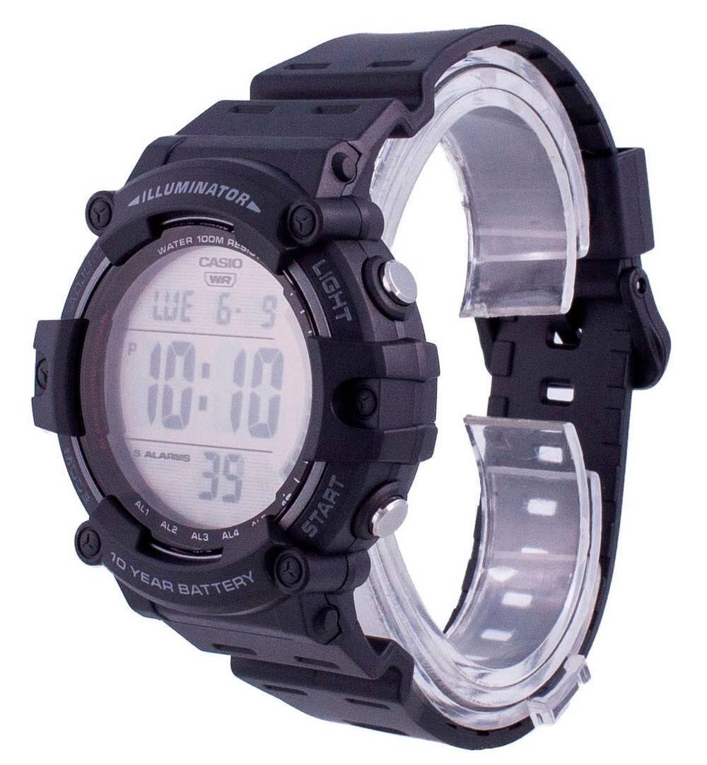 ILLUMINATOR 100M WATER RESISTANT CASIO WR LUE 6-9 LIGHT P 1:10 5 ALARMS 35 ALT SJA AL3 ALG START C 10 YEAR BATTERY