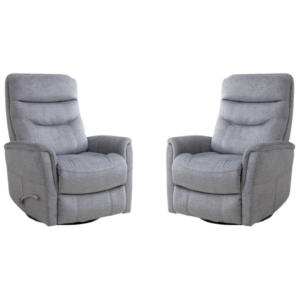 Angle. Starlight Canyon Home - Capri Silver Recliner Nursery Glider Set – Elegant Boucle Chairs for Comfort - Grey.