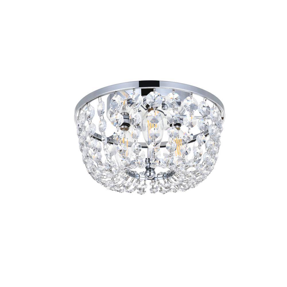 Back. Elegant Lighting - Cora 10 inch flush mount in chrome - Chrome.