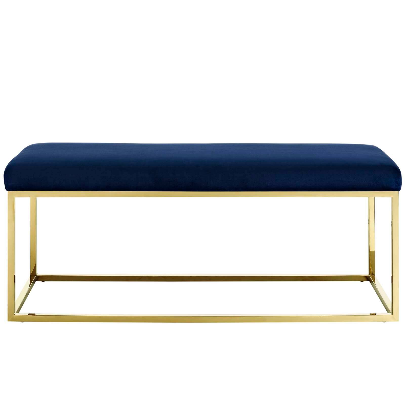 Alt View 1. Modway - Anticipate Fabric Bench by Modway - Gold Navy.
