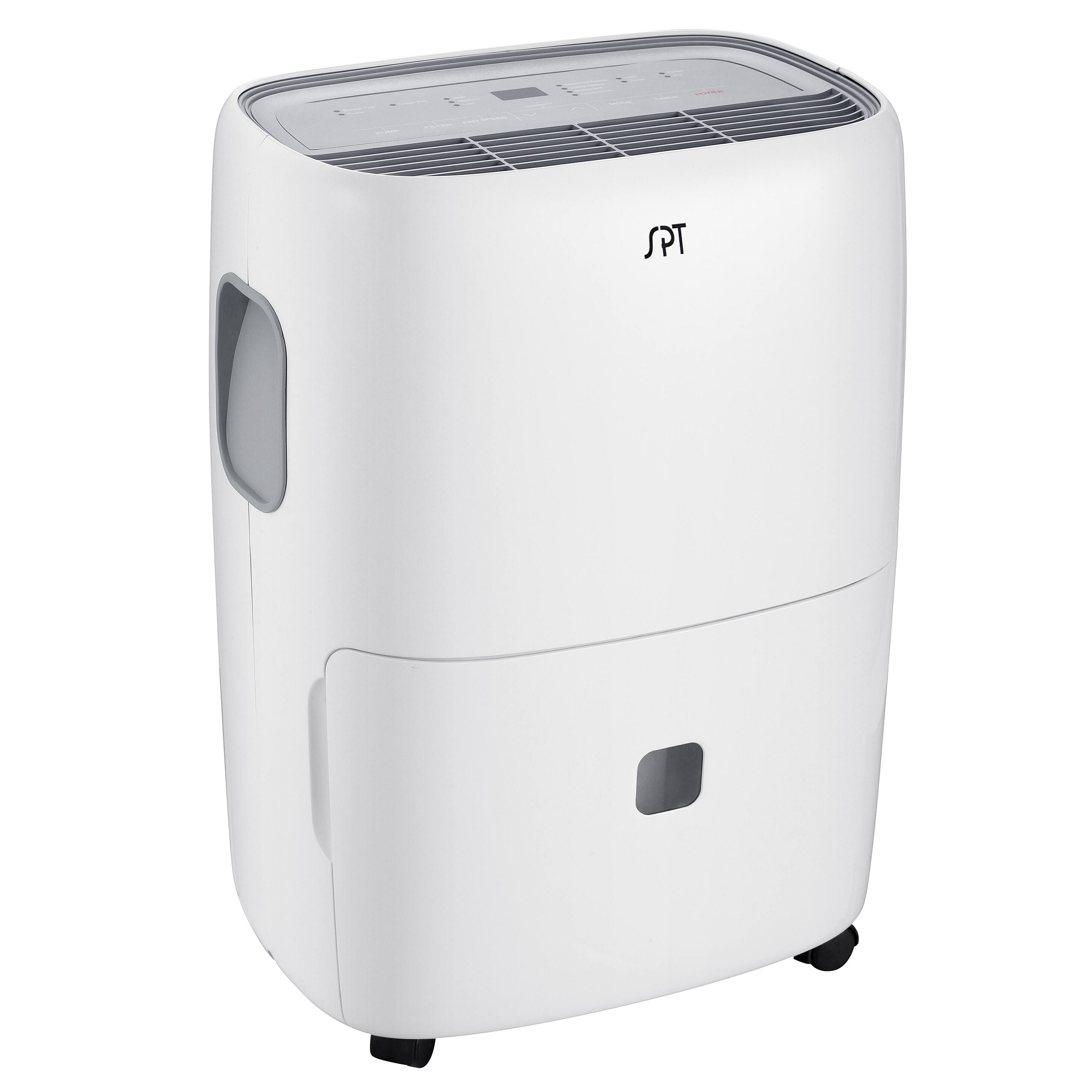 Angle. SPT - 50-Pint Dehumidifier with ENERGY STAR and Built-in Pump - White.