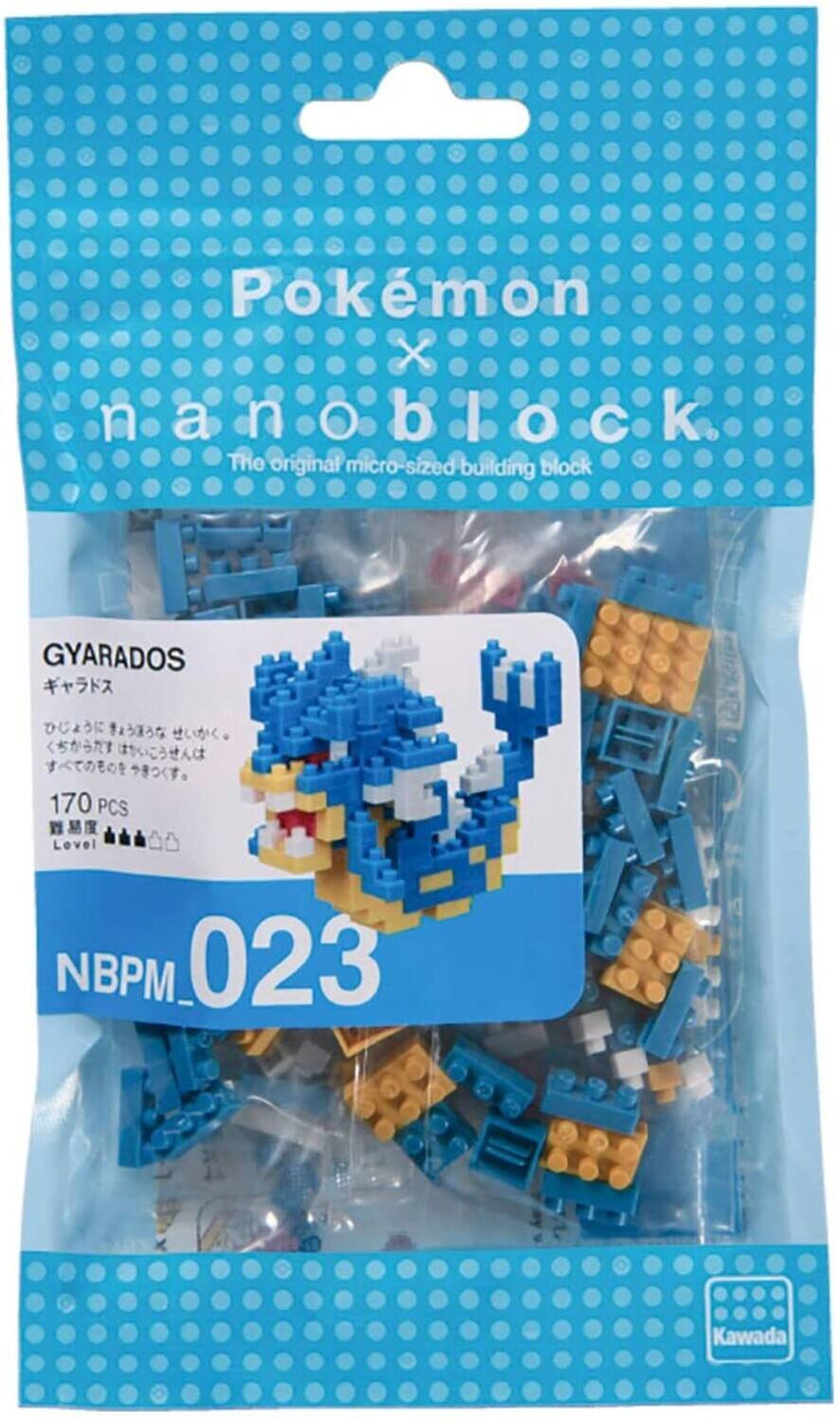 Pokemon X  
nanoblock  
The original micro-sized building block  

GYARADOS  
ギャラドス  
170 PCS  
Level 00  

NBPM_023  

Kawada