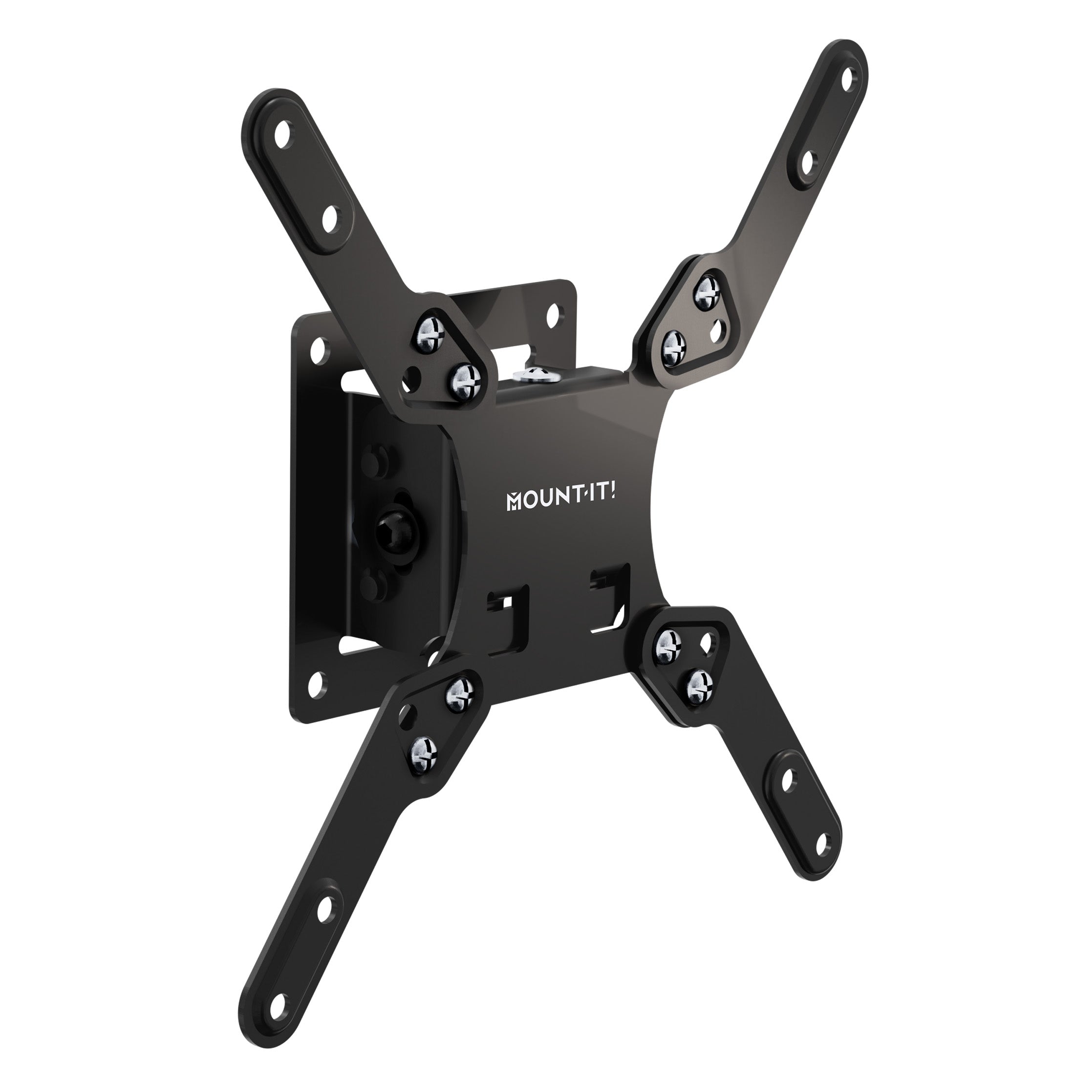 Mount-It! - Tilt TV Wall Mount for 24–43 Inch TVs, Low Profile Design, Adjustable Tilt, 33 lb Capacity - Black