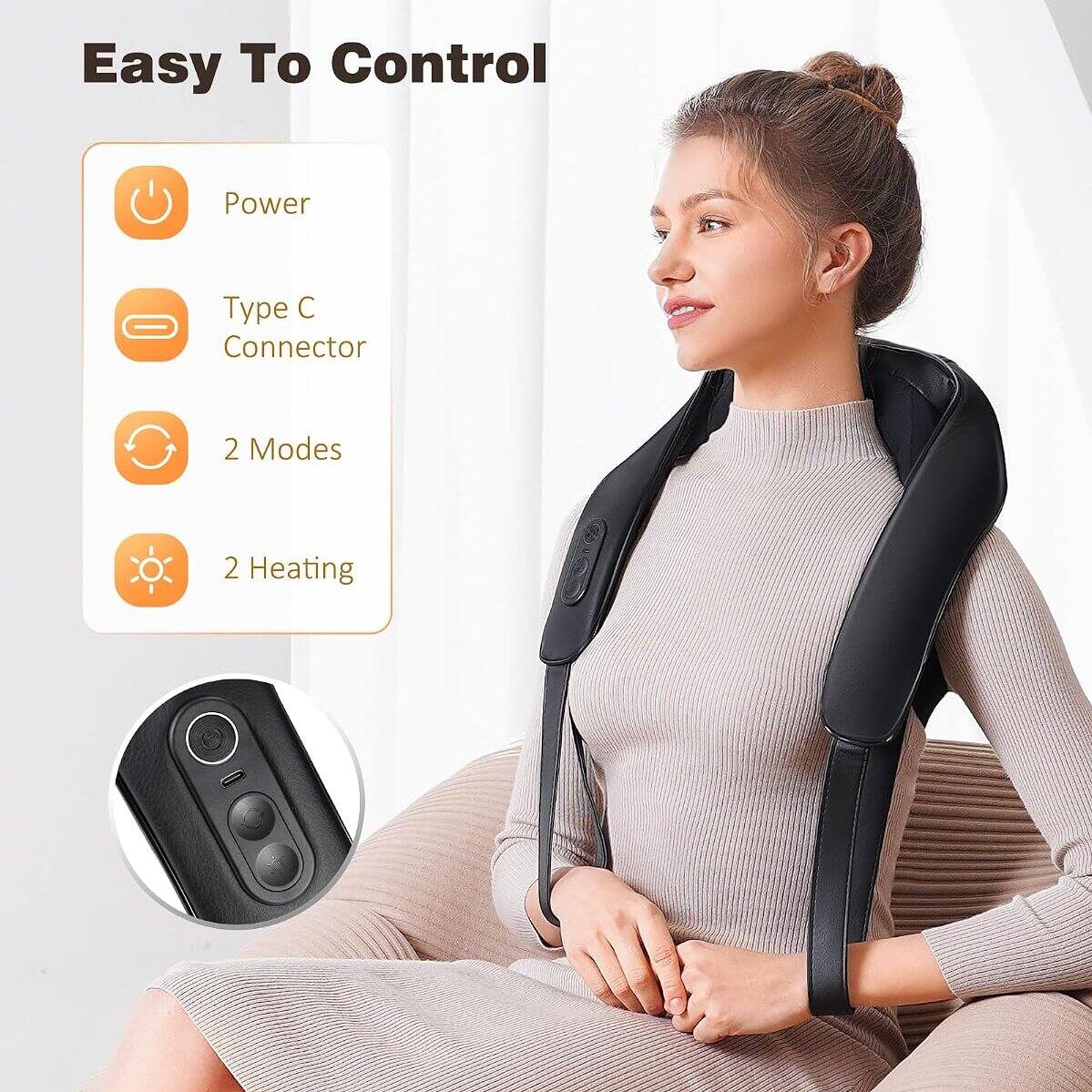 Easy To Control

- Power
- Type C Connector
- 2 Modes
- 2 Heating