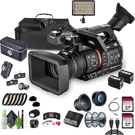 Panasonic - AG-CX370 UHD 4K Pro Camcorder with NDI|HX2 and Auto-Tracking, 2x 64GB Memory Card