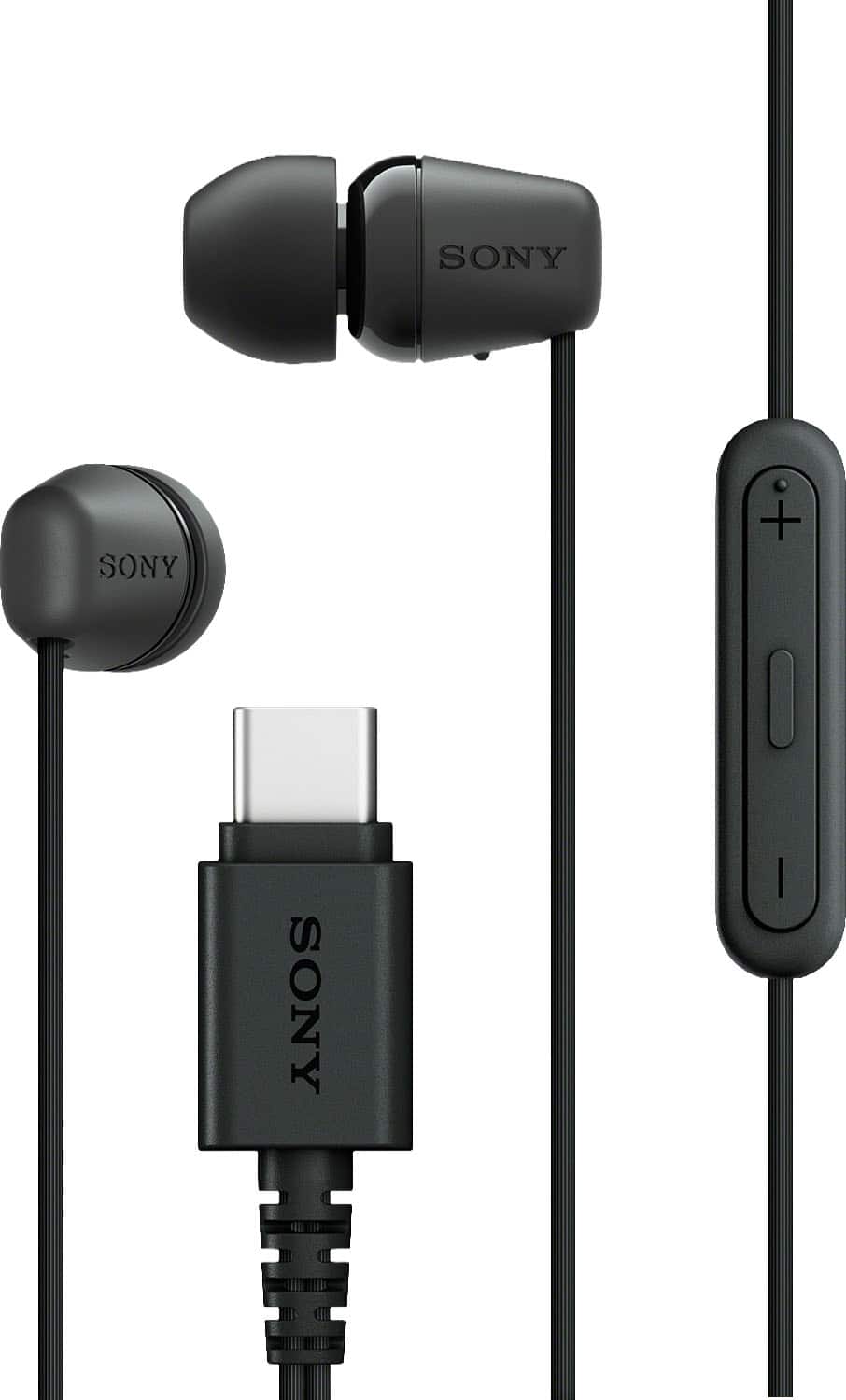 Sony - USB-C Wired In-ear Headphones - Black - Front_Zoom