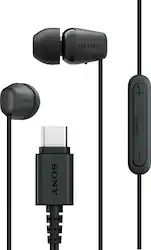 Sony - USB-C Wired In-ear Headphones - Black - Front_Zoom