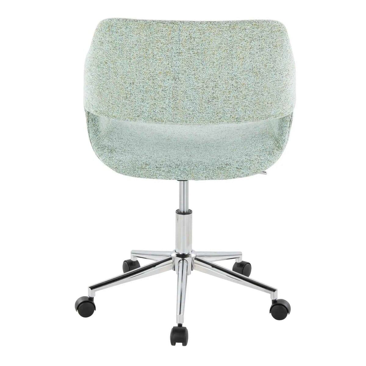 Back. LumiSource - Margarite Contemporary Task Chair In Chrome Metal Green - Green.