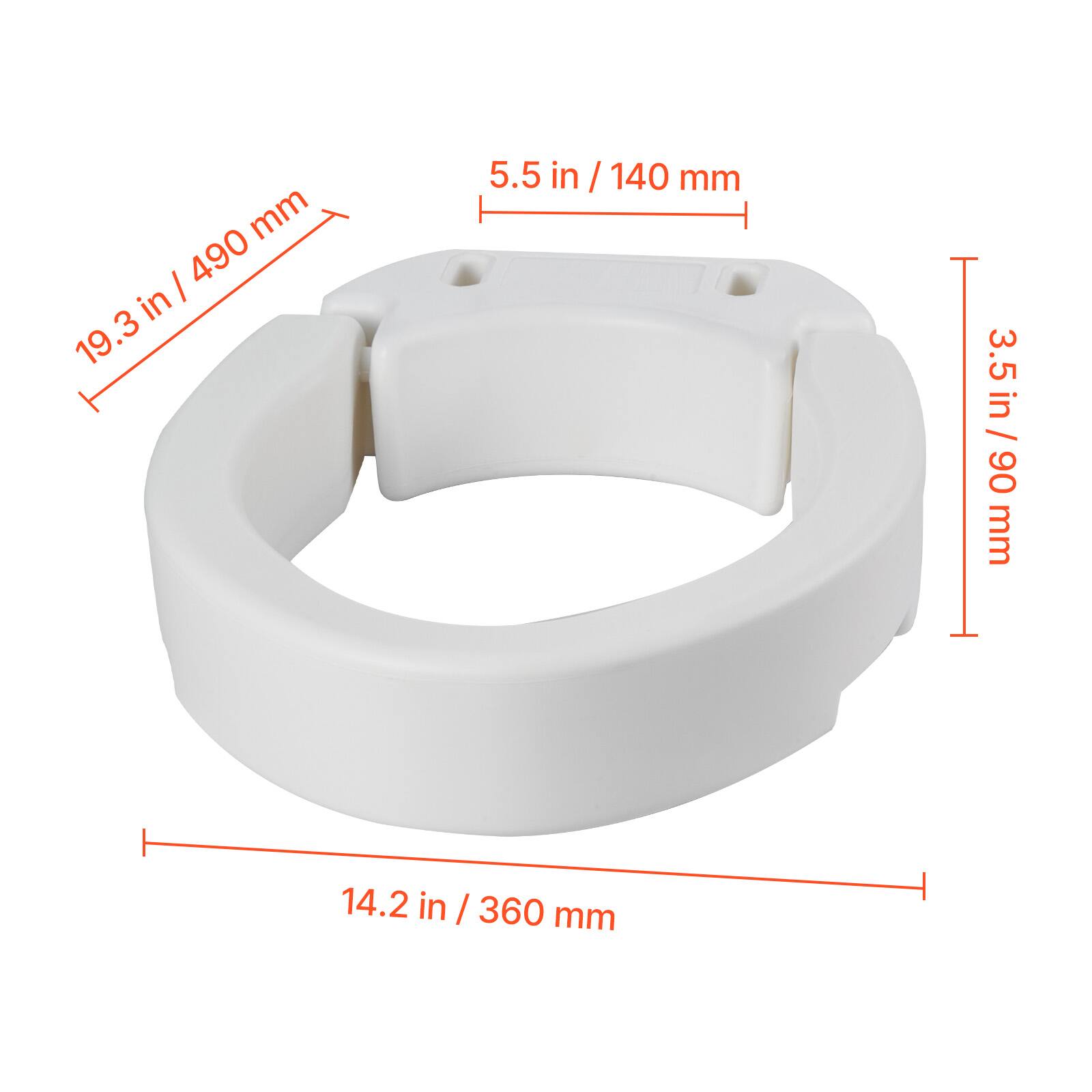 19.3 in / 490 mm  
5.5 in / 140 mm  
3.5 in / 90 mm  
14.2 in / 360 mm