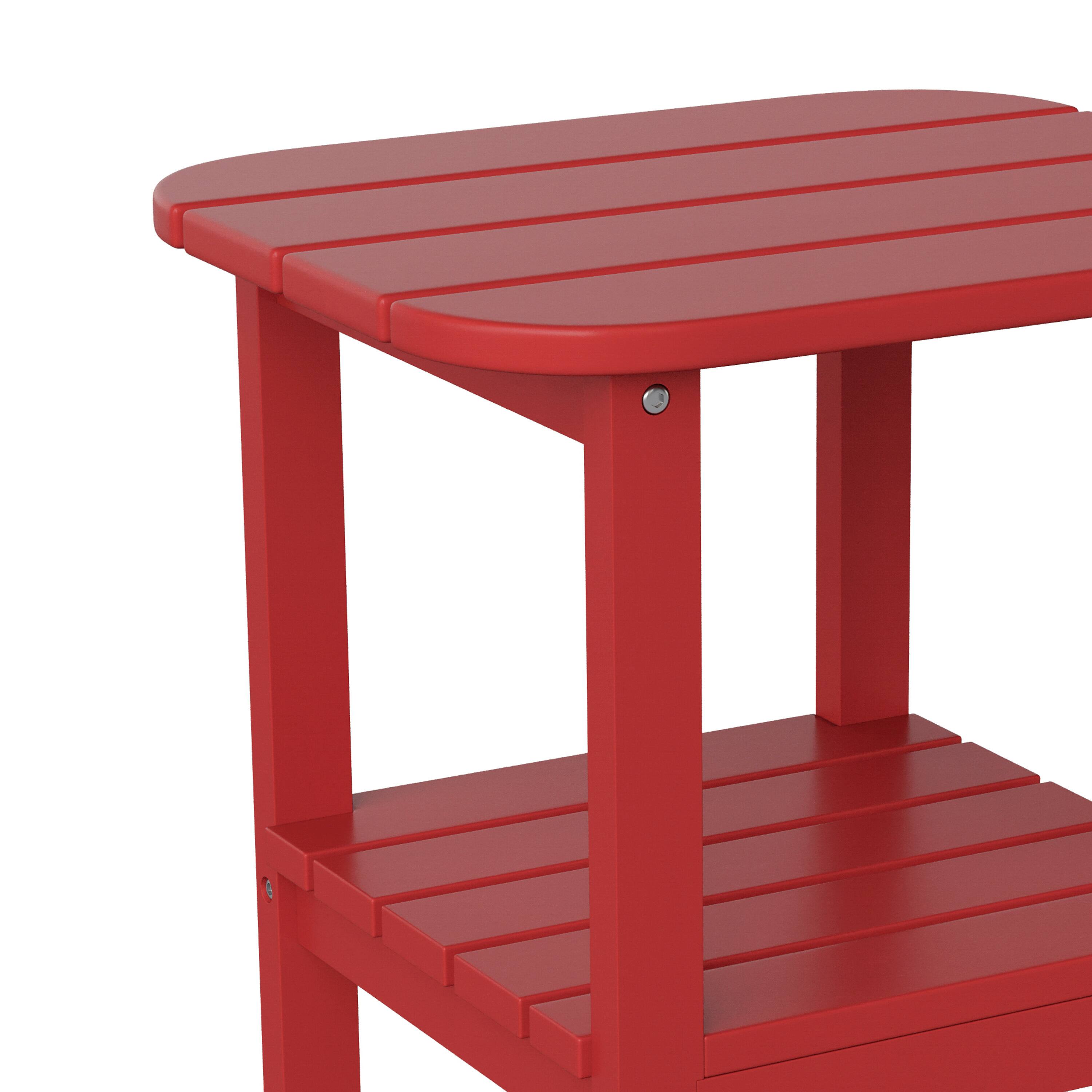 Alt View 9. Emma + Oliver - Tiverton Two Tier Polyresin Adirondack Side Table - All-Weather for Indoor/Outdoor Use - Red.