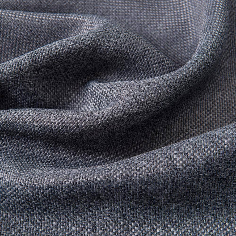 Front. Olivia Gray - Olivia Gray Lucas Charcoal Jacquard Blackout Grommet Curtain Panel - Charcoal.