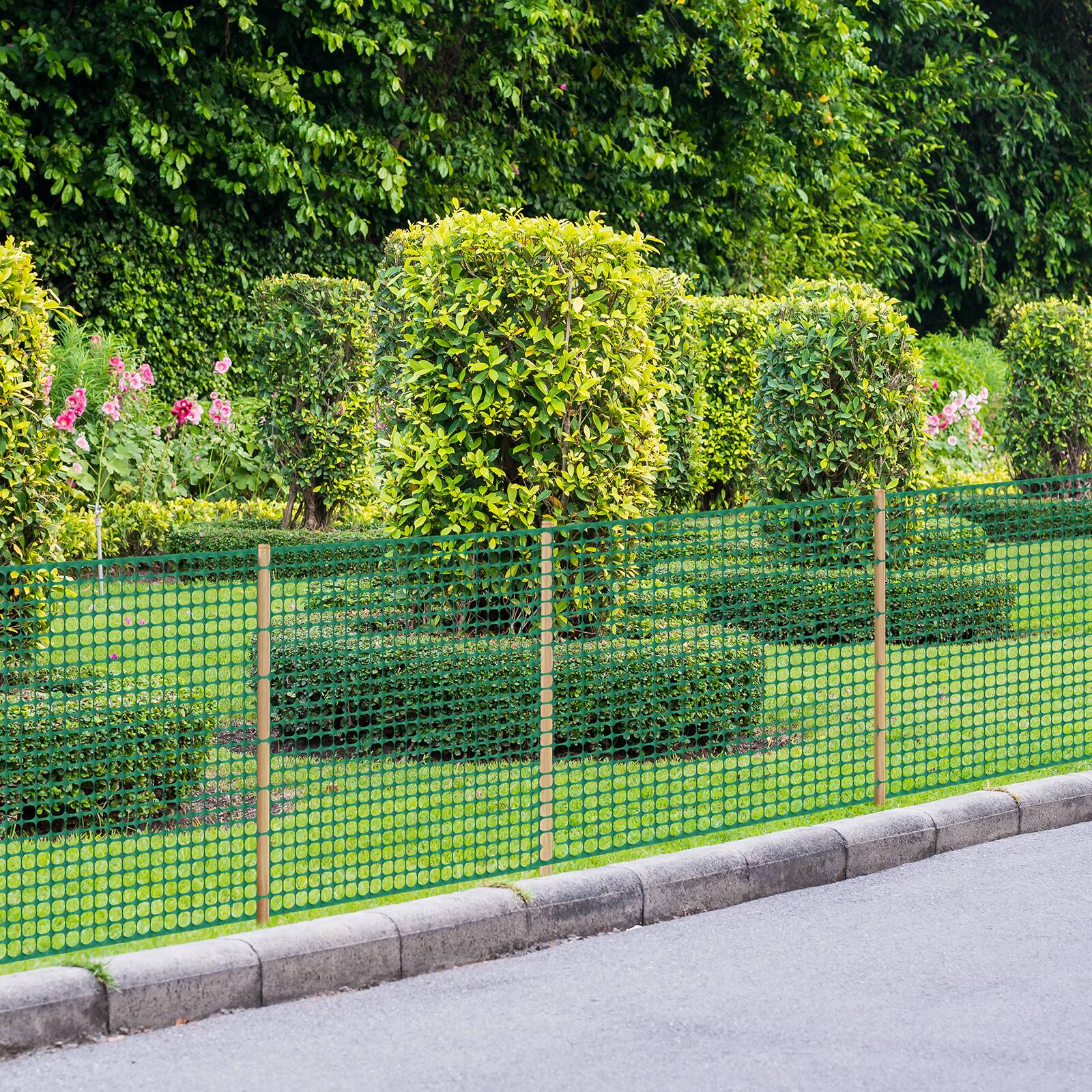 Alt View 2. Oumilen - Plastic Garden Safety Fence Mesh, Flexible Plastic Animal Barrier Netting with 100 Cable Ties.