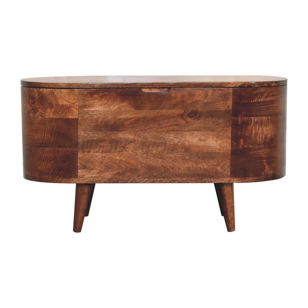 Front. Artisan Furniture - Artisan Furniture Solid Wood Honey Caramel Rounded Lid up Blanket Box, Brown - Brown.