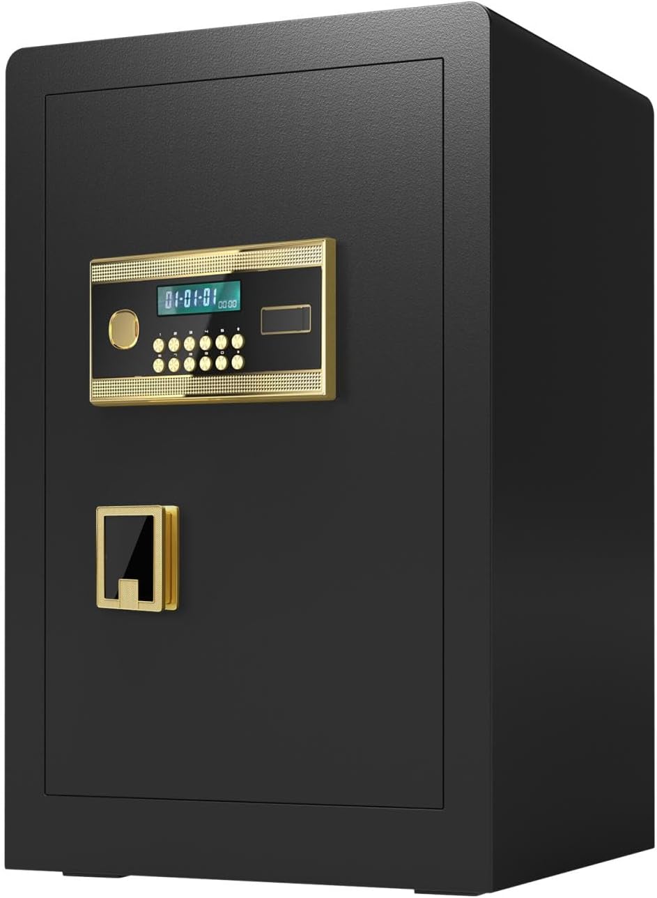 The text "01-01-01 0000 R I" appears to be a combination or code, possibly for a safe or lock. The image shows a black safe with a digital keypad and a handle, which aligns with the context of the text. The text could be a date and a code, but without additional context, it's unclear what it represents.