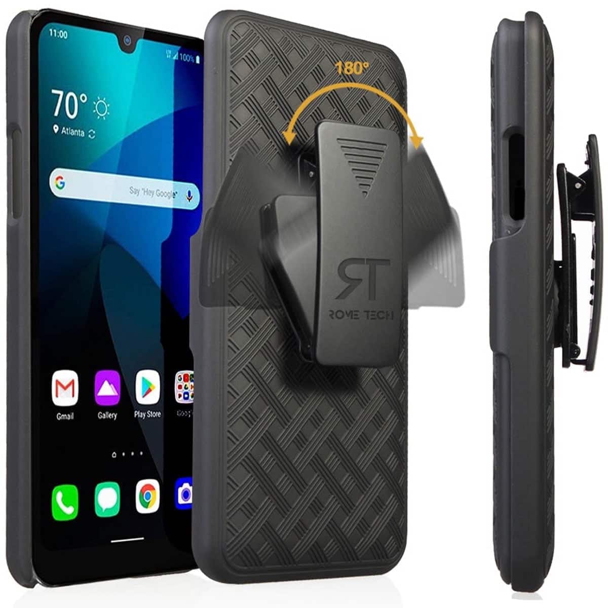 RomeTech - Shell Holster Combo Case for LG K31 - Black