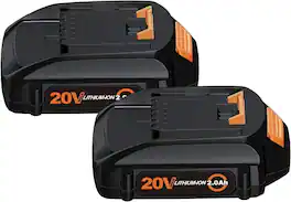 Simple Plus+ - 2-Pack 3.0Ah 20V Replacement Batteries for Worx Tools, Compatible with WA3525 WA3520 WG151s WG155s WG251s WG255s