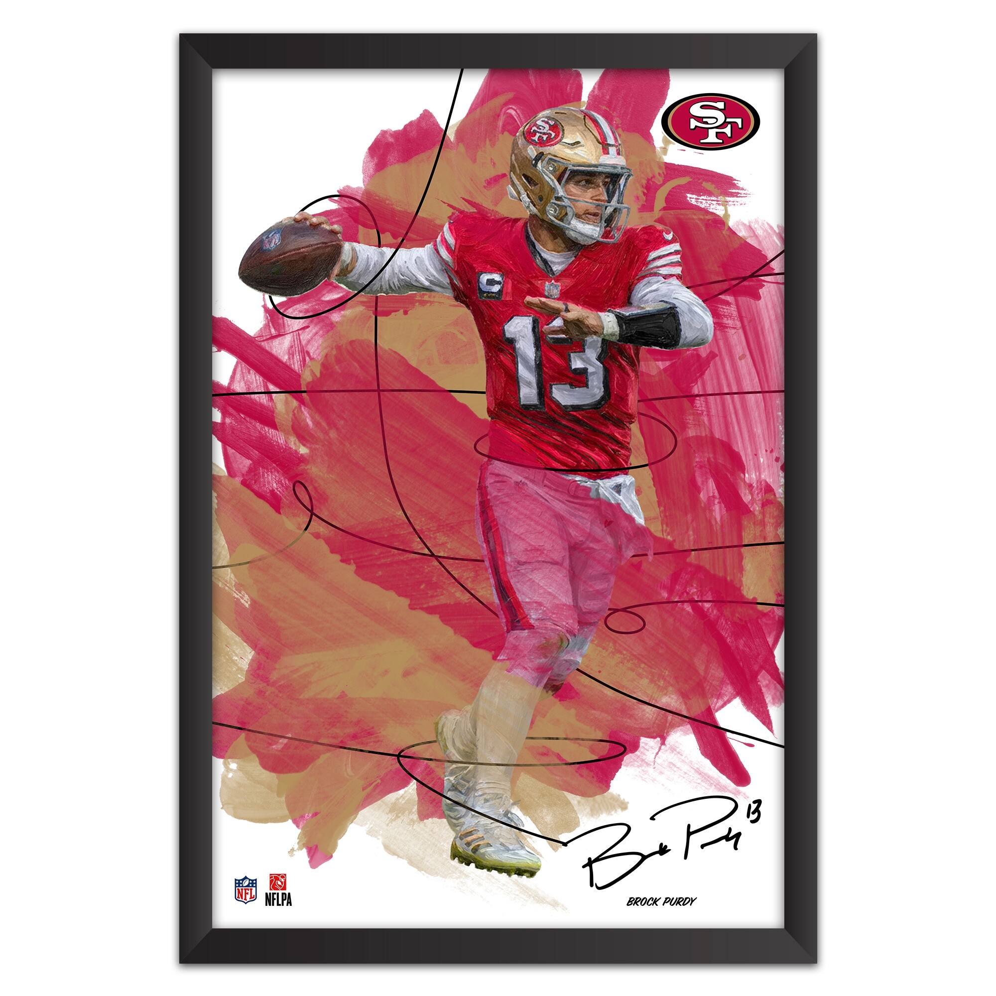 Brock Purdy San Francisco 49ers 14" x 20" Brush Stroke Player Framed Art Print