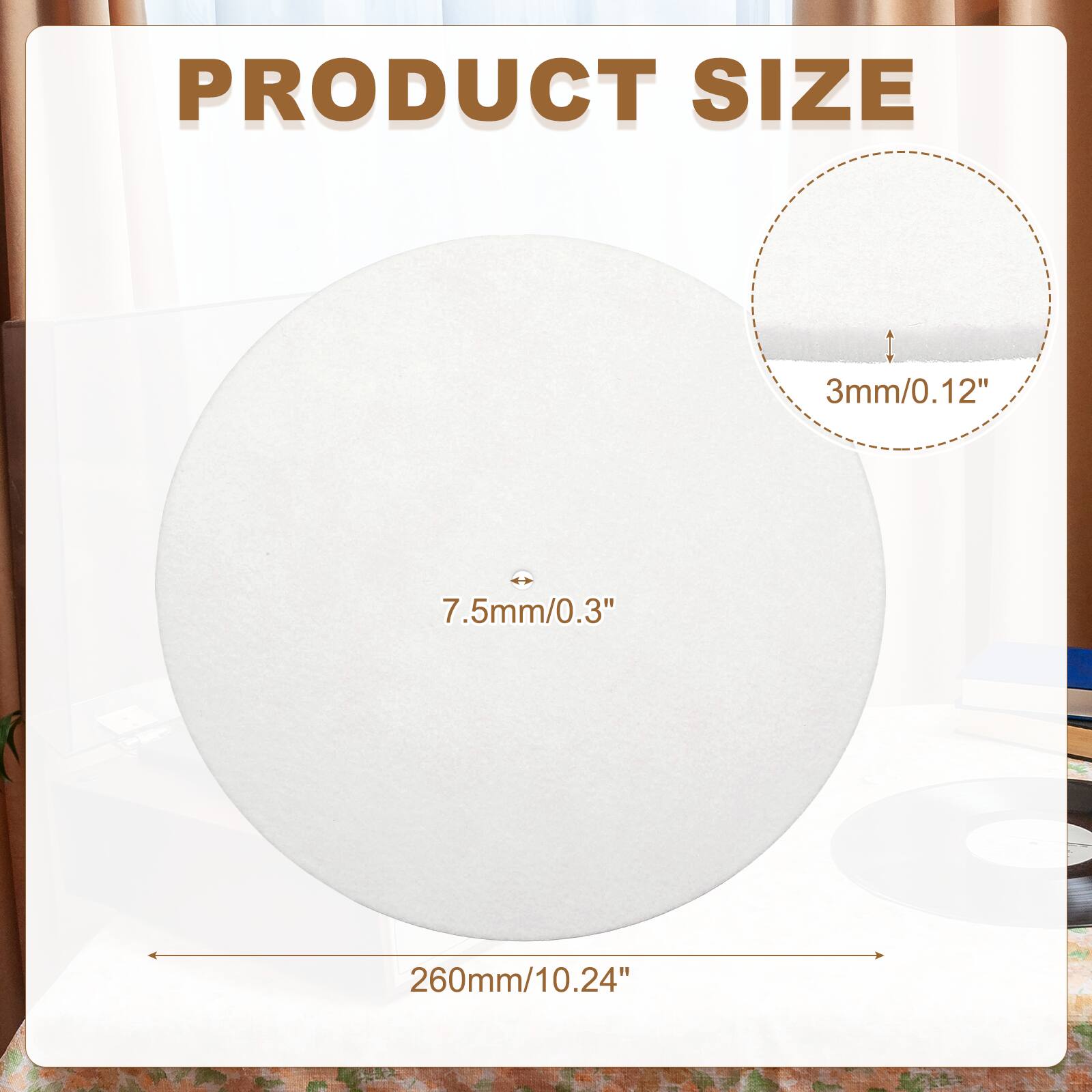 PRODUCT SIZE  
3mm/0.12"  
7.5mm/0.3"  
260mm/10.24"