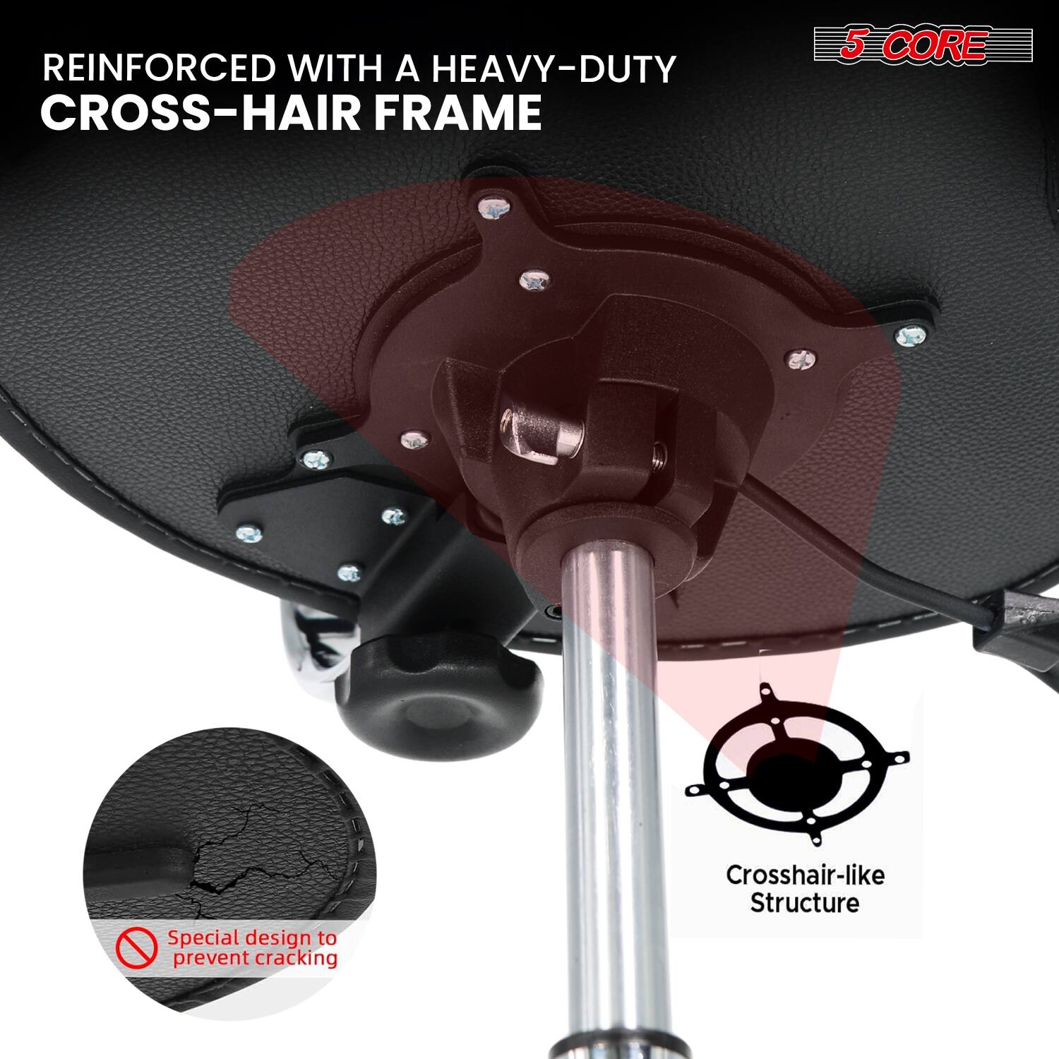 REINFORCED WITH A HEAVY-DUTY CROSS-HAIR FRAME

5 CORE

Special design to prevent cracking

Crosshair-like Structure