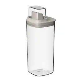 OU - 50 oz Clear Airtight Dispenser with Measuring Cap, Lightweight Soap & Fabric Softener Organizer - Beige